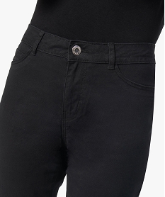 pantalon femme en toile denim coupe slim noir vif pantalonsB379101_2