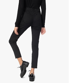 pantalon femme en toile coupe slim noirB379101_3