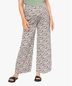 pantalon de grossesse ample a fleurs et smocks a la taille imprime pantalonsB379301_1