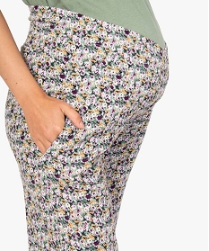 pantalon de grossesse ample a fleurs et smocks a la taille imprime pantalonsB379301_2