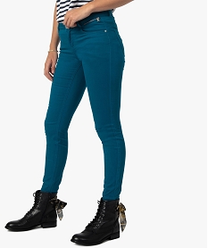 pantalon femme coupe slim effet push-up bleu pantalonsB381001_1