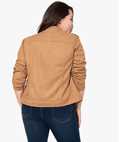 veste femme en suedine esprit biker orangeB383501_3