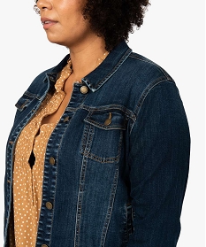 veste femme grande taille en jean stretch bleu vestesB384201_2