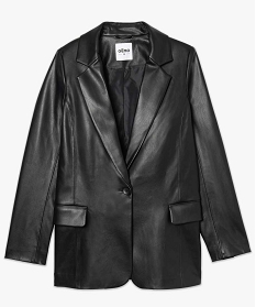 veste femme coupe blazer en matiere synthetique noir vestesB384501_4