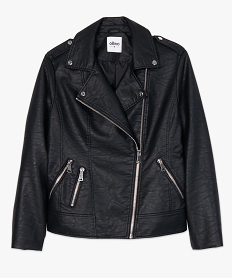 veste femme grande taille esprit biker avec fermetures zippees noirB384601_4