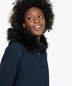 manteau femme court a capuche fantaisie bleu manteauxB385101_2