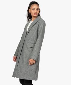 manteau femme mi-long a col tailleur et fermeture 1 bouton gris manteauxB386101_1