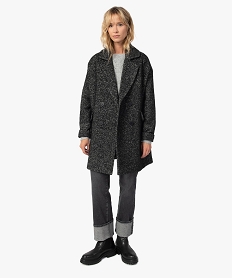 manteau femme mi-long a double boutonnage noir manteauxB386801_1