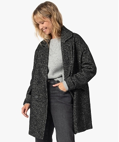 manteau femme mi-long a double boutonnage noirB386801_2