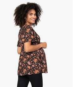 blouse de grossesse a smocks et fleurs imprimeB387501_3