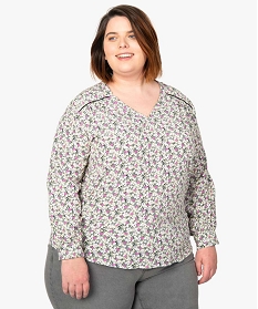 blouse femme grande taille imprimee a manches longues imprime chemisiers et blousesB389701_1