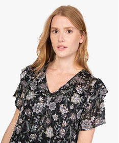 robe femme a motifs fleuris et volants sur les epaules imprime robesB392901_2