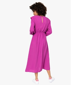 robe femme longue a manches longues blousantes violetB394601_3