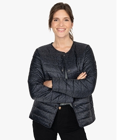 blouson femme matelasse avec col rond imprime manteauxB396401_1