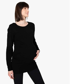 pull de grossesse avec col rond et boutons sur l’epaule noir pulls et sweatsB401501_1