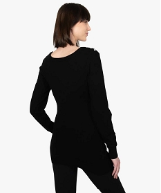 pull de grossesse avec col rond et boutons sur l’epaule noir pulls et sweatsB401501_3