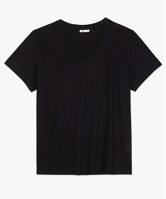 tee-shirt femme grande taille a manches courtes et col v noir t-shirts col vB409201_4