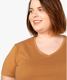 tee-shirt femme a manches courtes et col v orange t-shirts manches courtesB409501_2
