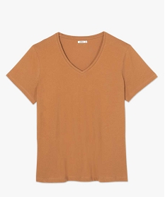 tee-shirt femme a manches courtes et col v orange t-shirts manches courtesB409501_4