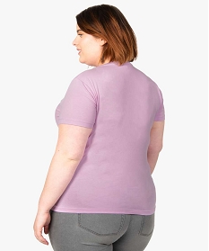 tee-shirt femme grande taille a manches courtes et col v rose t-shirts col vB409601_3