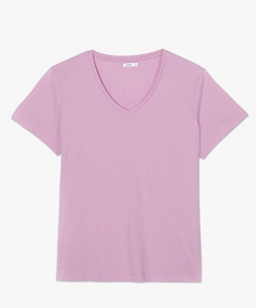 tee-shirt femme grande taille a manches courtes et col v rose t-shirts col vB409601_4