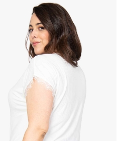 tee-shirt femme sans manches avec finitions dentelle beige t-shirts manches courtesB409901_2