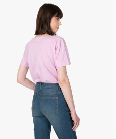 tee-shirt femme a col v et manches courtes rose t-shirts manches courtesB410601_3