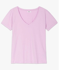 tee-shirt femme a col v et manches courtes rose t-shirts manches courtesB410601_4