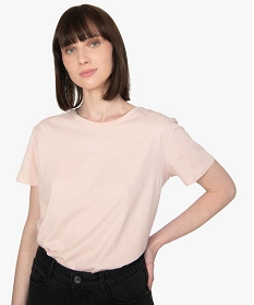 tee-shirt femme a manches courtes avec dos plus long roseB410701_2
