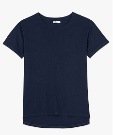 tee-shirt femme a manches courtes avec dos plus long bleu t-shirts manches courtesB410801_4