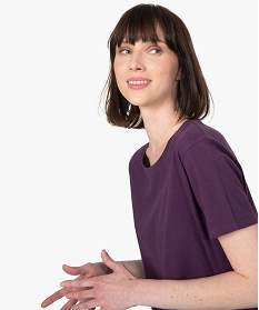 tee-shirt femme a manches courtes avec dos plus long violet t-shirts manches courtesB410901_2