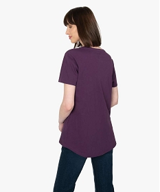 tee-shirt femme a manches courtes avec dos plus long violet t-shirts manches courtesB410901_3