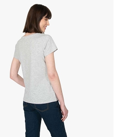 tee-shirt a manches courtes et col rond femme gris t-shirts manches courtesB411401_3