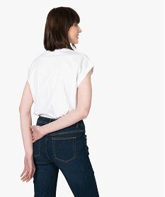 tee-shirt a manches courtes et col rond femme beige t-shirts manches courtesB411501_3