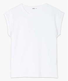 tee-shirt a manches courtes et col rond femme blanc t-shirts manches courtesB411501_4