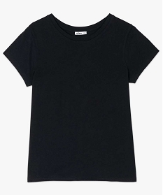 tee-shirt femme a manches courtes et col rond noir t-shirts manches courtesB412101_4