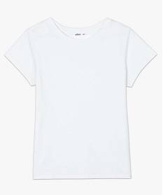 tee-shirt femme a manches courtes et col rond blanc t-shirts manches courtesB412201_4