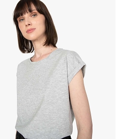 tee-shirt femme a manches courtes et col rond gris t-shirts manches courtesB412301_2