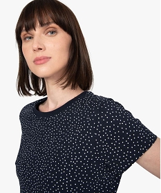 tee-shirt femme a manches courtes a motifs pois bleu t-shirts manches courtesB412401_2