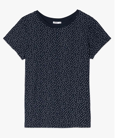 tee-shirt femme a manches courtes a motifs pois bleu t-shirts manches courtesB412401_4