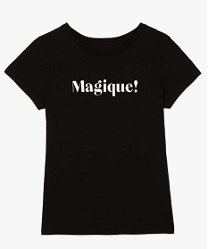 tee-shirt femme a manches courtes avec message noir t-shirts manches courtesB412501_4