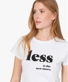 tee-shirt femme a manches courtes avec message blanc t-shirts manches courtesB412601_3