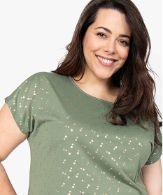 tee-shirt femme a manches courtes a motifs vert t-shirts manches courtesB413001_2