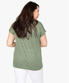 tee-shirt femme a manches courtes a motifs vert t-shirts manches courtesB413001_3