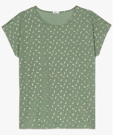 tee-shirt femme a manches courtes a motifs vert t-shirts manches courtesB413001_4