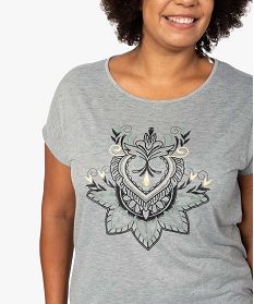 tee-shirt femme grande taille a manches courtes a motifs gris tee shirts tops et debardeursB413201_2