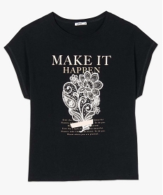 tee-shirt femme a manches courtes avec motif fleuri noir t-shirts manches courtesB413601_4