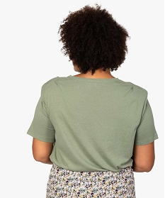 tee-shirt femme imprime avec petites epaulettes vert tee shirts tops et debardeursB414201_3