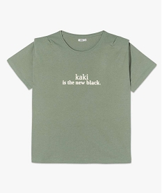 tee-shirt femme imprime avec petites epaulettes vert tee shirts tops et debardeursB414201_4