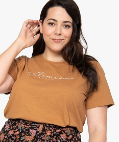 tee-shirt femme a manches courtes imprime orange tee shirts tops et debardeursB414301_2